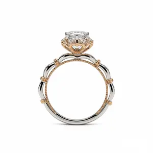 #03（Flower）925 Sterling Silver Synthetic Moissanite Ring