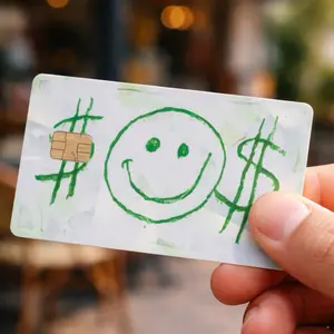 (2 Pack) Funny First Dollar Debit Card Skin High-Quality Vinyl Card Decal Credit Card Cover Scratch-Resistant Water-Resistant Everyday Accessories Thin Atms Durable Wallets