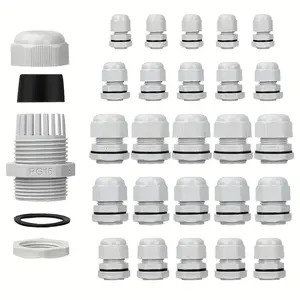 25pcs Nylon Cable Grommets Pg7 Pg9 Pg11 Pg13.5 Pg16 Adjustable 3-14mm Cable Fixing Conduits Waterproof Dustproof Wire Connectors Waterproof Protective Connectors Waterproof Connector Set