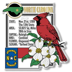 North Carolina State Montage Magnet by Classic Magnets, 3" x 3.2"