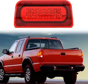 Nilight Third Brake Light Tail High Mount 3rd Stop Lights Red Lens Compatible with Chevy S10 and GMC Sonoma 1994-2003 Isuzu Hombre 1996-2000 Truck Rear Center Cab Lamp, Car Light, Vehicle