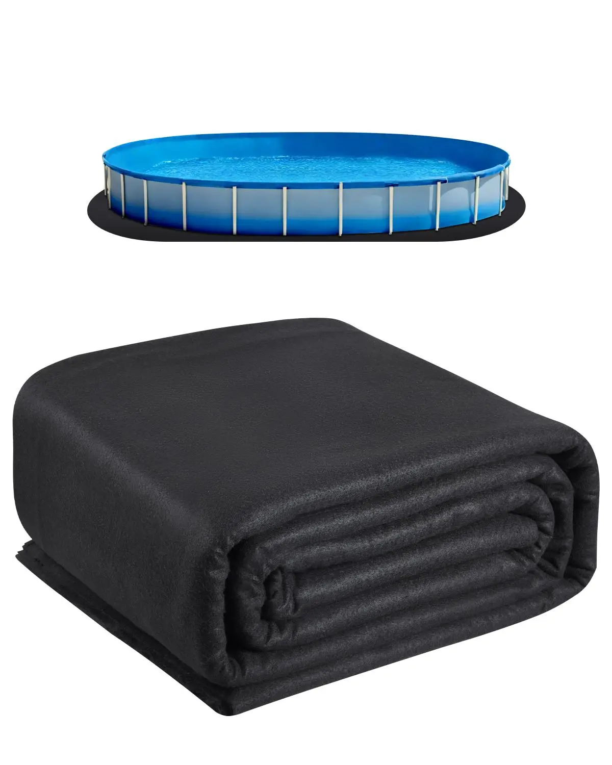 【SummerFinds】VEVOR Oval Pool Liner Pad, 12 x 24 ft Pool Liner Pad for Above Ground Swimming Pools, Extra-Thick Pool Mat, Prevents Punctures, Recycled Geotextile Material Underlayment Pad, Extend Liner Life