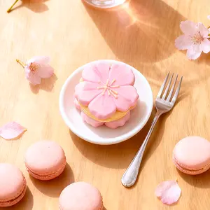 Pawtoto Stuffed Sakura Cookie Squishy Toy Handmade Food Grade Silicon Creamy Clay Feel Soft Quick Rebound Fluff Slimes