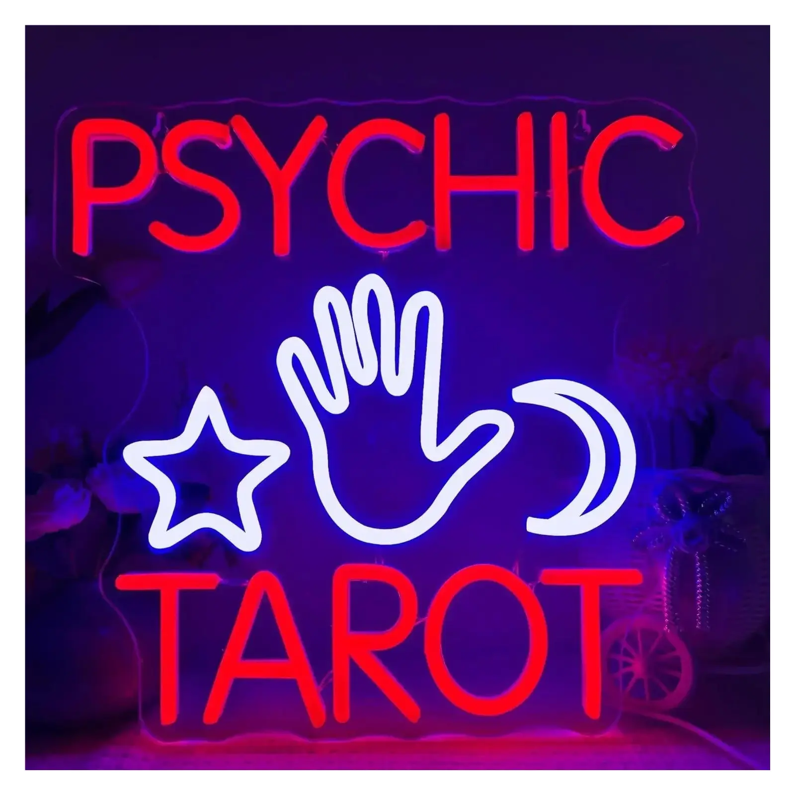 Sign Illuminated Tarot Neon Signs For Wall Decor,Dimmable USB Powered Led Light For Bedroom Gaming Room Party Bars 33cmx32.5cm Sign Lamp