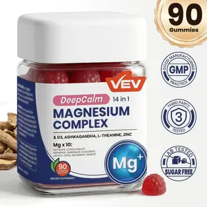 14-in-1 Magnesium Vitamin Gummies - Glycinate, D3, Ashwagandha & L-Theanine Blend, Vegan Sugar-Free Supplement, 90 Chews