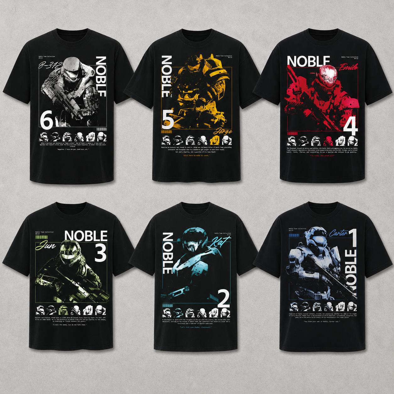 [Collection] 6 Design Noble Team Halo Reach, Remember Reach Unisex Washed Cotton T-Shirt, RPG graphic tees Top anime manga game merch Casual Streetwear men gifts shirts men Menswear Hoodie Print Straight