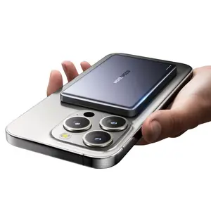 MOVE SPEED Qi2 Certified Magnetic Power Bank Kickstand, 5000mAh(0.3inch)/10000mAh(0.5inch) Ultra Slim MagSafe Portable Charger 15W Ultra-Fast Charging Portable Charger, 30W USB-C MagSlim Charger with Cable for iPhone 17, Travel Essential Rechargeable Batt