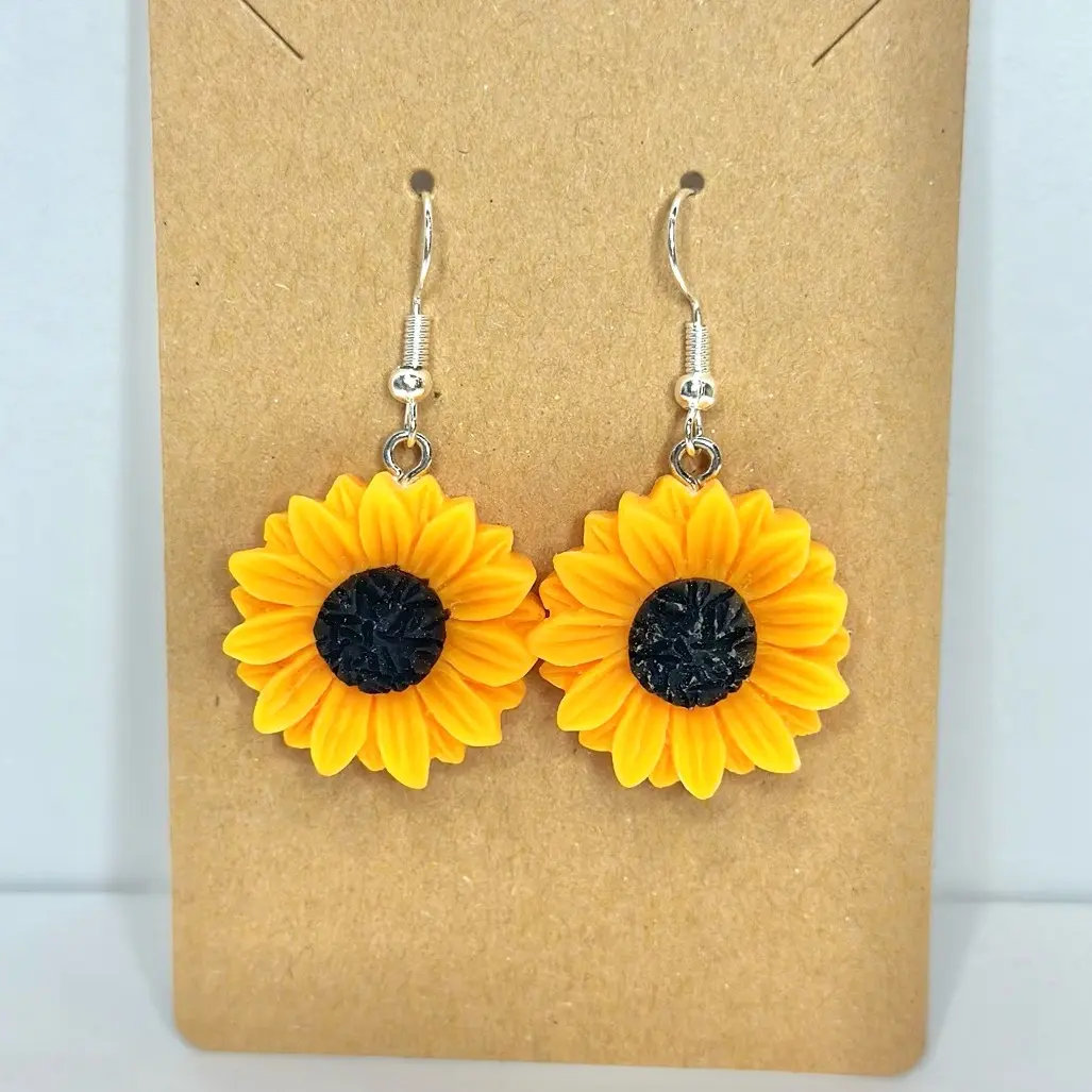 Realistic Sunflower Earrings