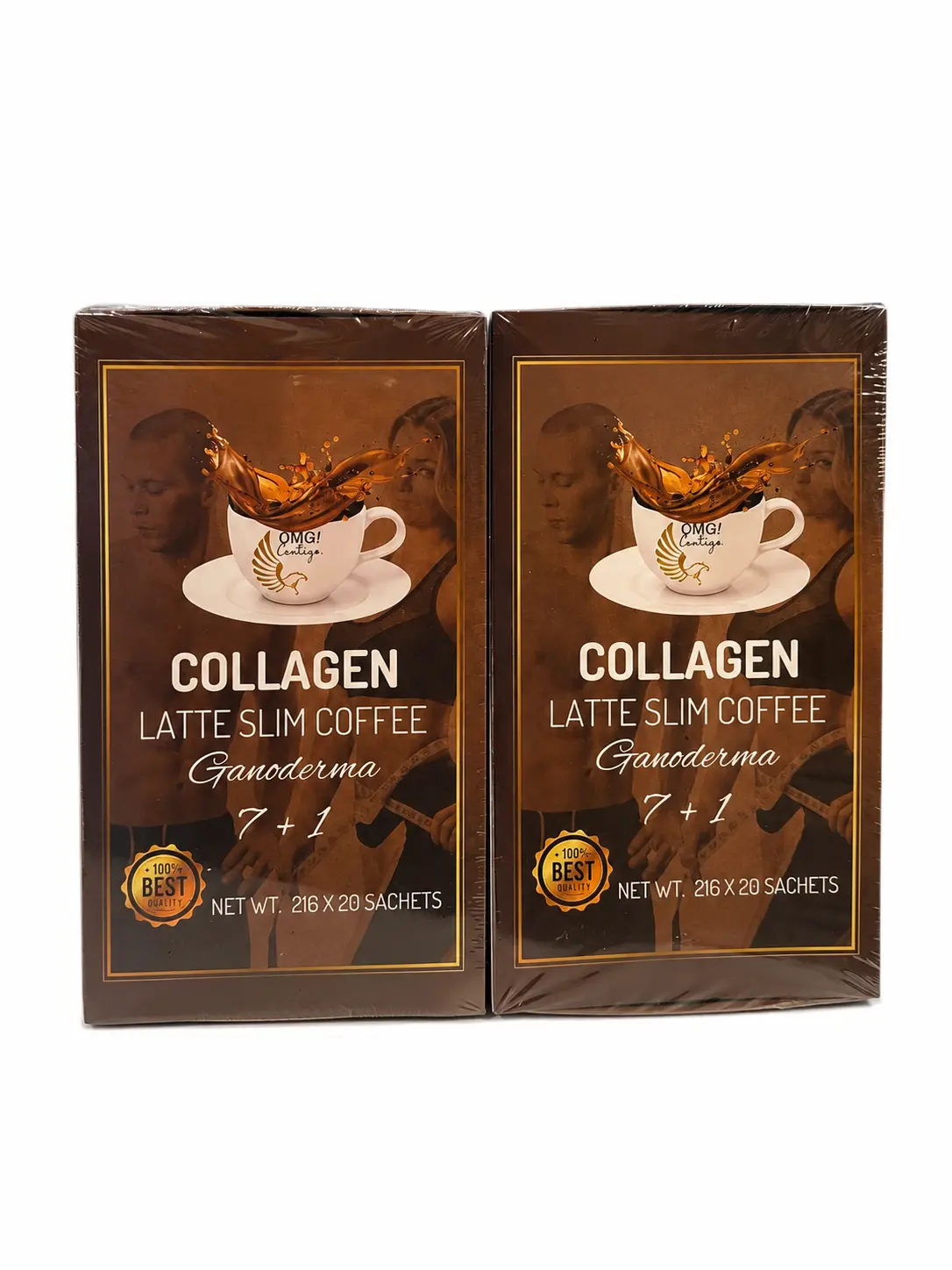 OMG Contigo Collagen Coffee 7+1 Latte – 2 Boxes / 40 Sachets | Instant Coffee with Collagen