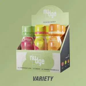 Nudge Nutrition Premium Energy Wellness Shots – Ditch the Crash & Jitters – 170mg Natural Caffeine, Lion's Mane, L-Theanine, Maca Root – Clean Ingredients, USA Made – 2.5 FL OZ – 6-Pack Drink
