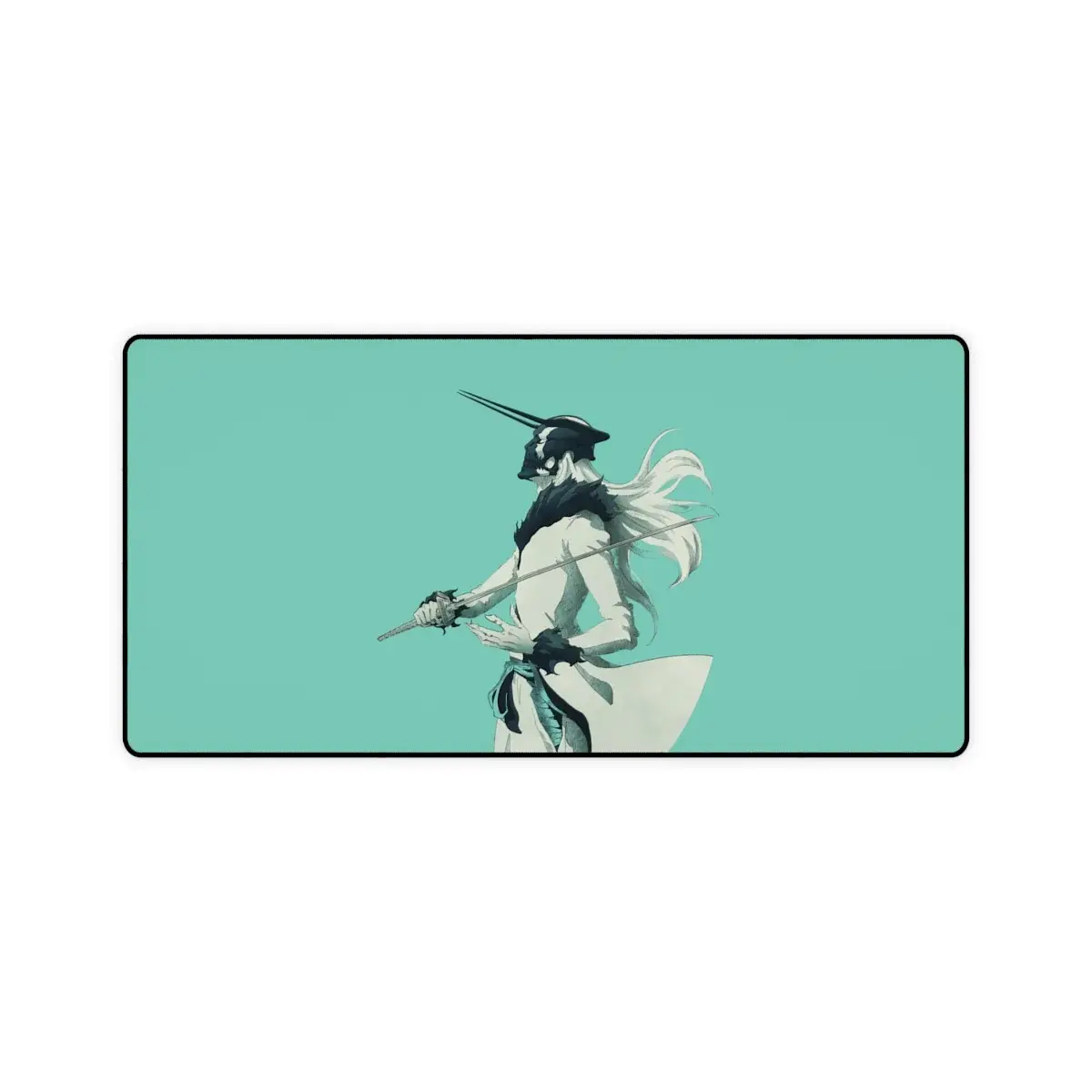 Ichigo Hollow Desk Mat, Minimalist Japanese Bleach Anime Art Style, Extended Keyboard Mat, Anti-Slip Rubber Base, Smooth Glide, Premium Durable Edges