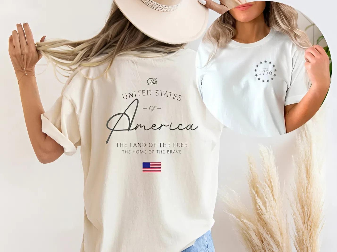 4th of July T-Shirts, USA 1776 Shirt, Patriotic USA T-Shirt, Land of The Free Shirt, United States of America Shirt, 4th of July Shirt, 250 Anniversary USA Shirt, Independence Day Tee, Youth and Adult T-shirt, Matching Family clothing