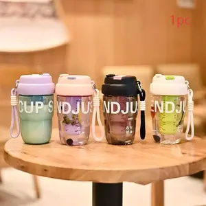High-Style Water Cup New Tea Cup Dual Drink Straw Cup, Cute Handle for Students, Portable and Stylish, Perfect for Daily Use