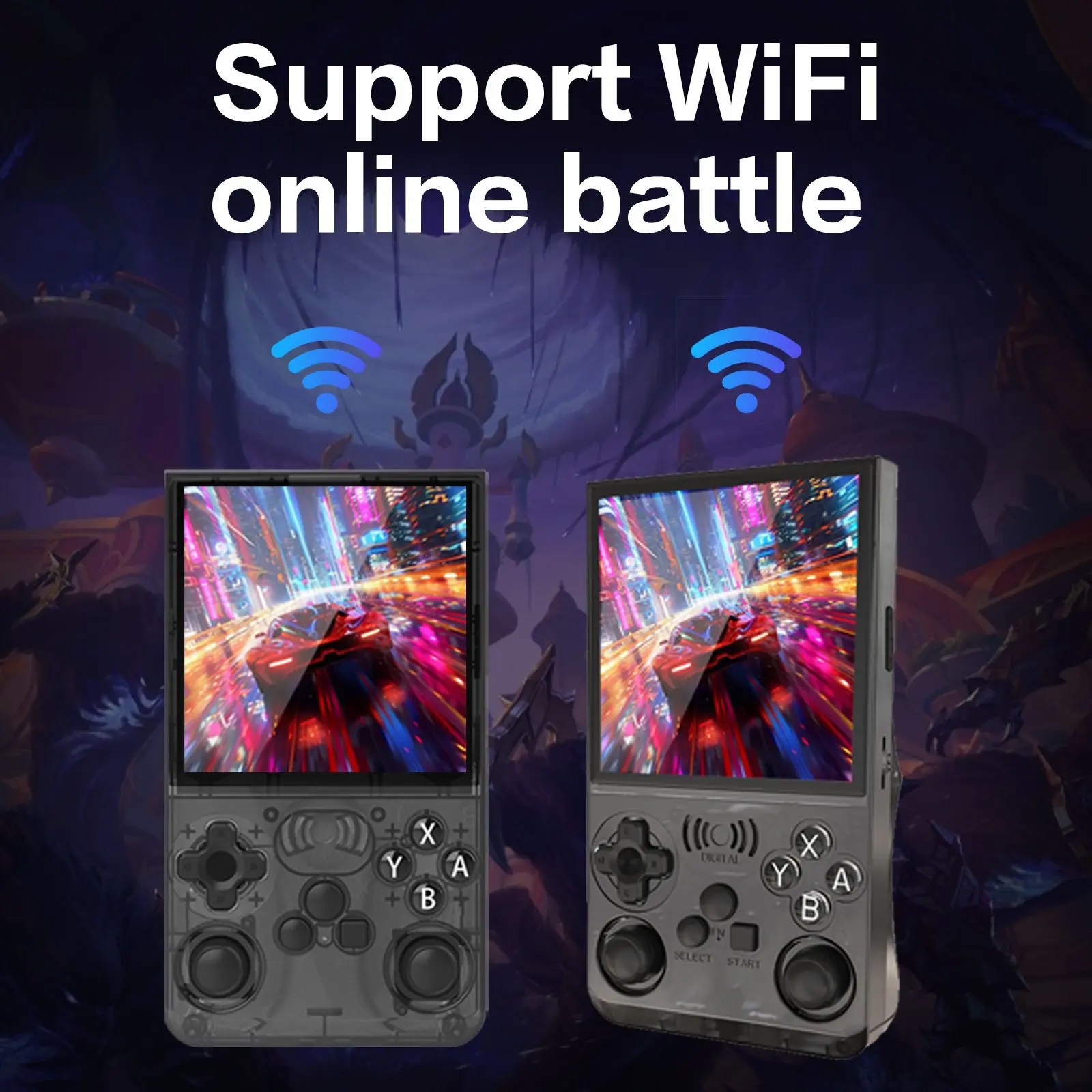 Compact Portable Handheld Game Console, Upgraded 2-Player Multiplayer Support, 4.0 in IPS Full HD Color Screen, Professional Gaming Chip, Enhanced L/R Buttons
