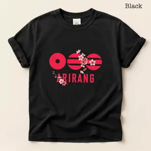 Arirang BTSS Logo World Tour 2026 Shirt, Floral Merch Shirt, Bangtan Merch 2026, Concert Kpop Army, Gift for Kpop, Unisex Cotton Kpop Tees S-5XL Halloween Party T-shirt Unisex Tee, Streetwear Soccer Tee.