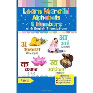 USED Book - Learn Marathi Alphabets & Numbers: Colorful Pictures & English Translations by Aditi S. (Paperback) - marathi