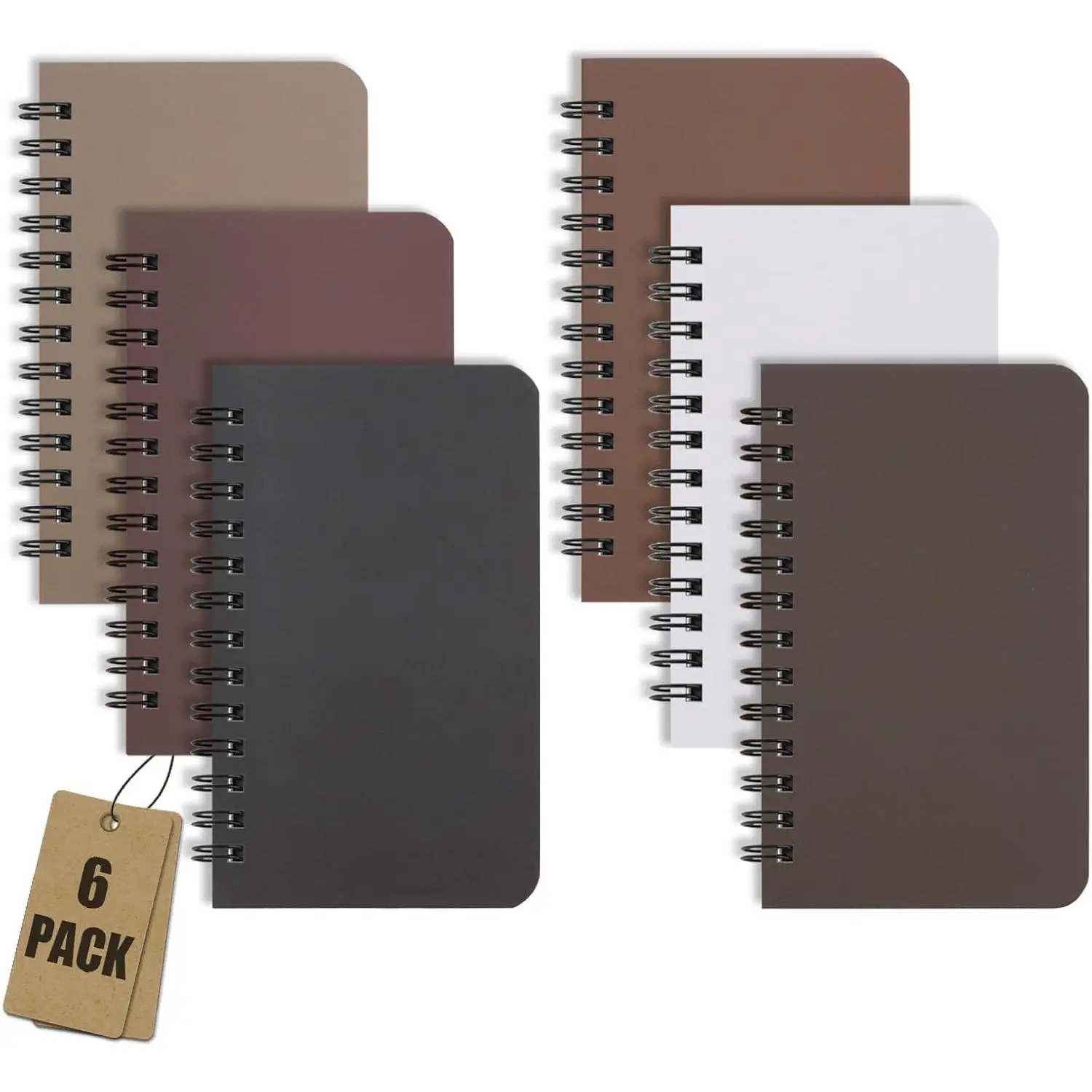 6 Pack Spiral Notebook Small Pocket Notebook 3x5 Spiral Notepads With Lined Pages, Small Top Spiral Notebook Little Mini Memo Steno Note Pads for Outdoor Home Office College School