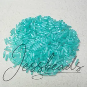3*11mm Cateye Long Rice Glass Beads - 10 Colors