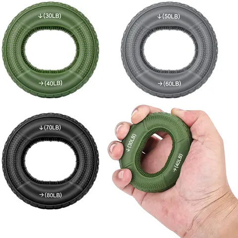 AEIKINISIS Adjustable Grip Strength Trainer Set (3 Pieces) - Men’s 30LB-80LB, Women’s 20LB-70LB, Strength Training Equipment for Athletes, Home & Gym Workouts, Hand Endurance, Forearm Power, Muscle Recovery, Improve Finger Flexibility & Endurance