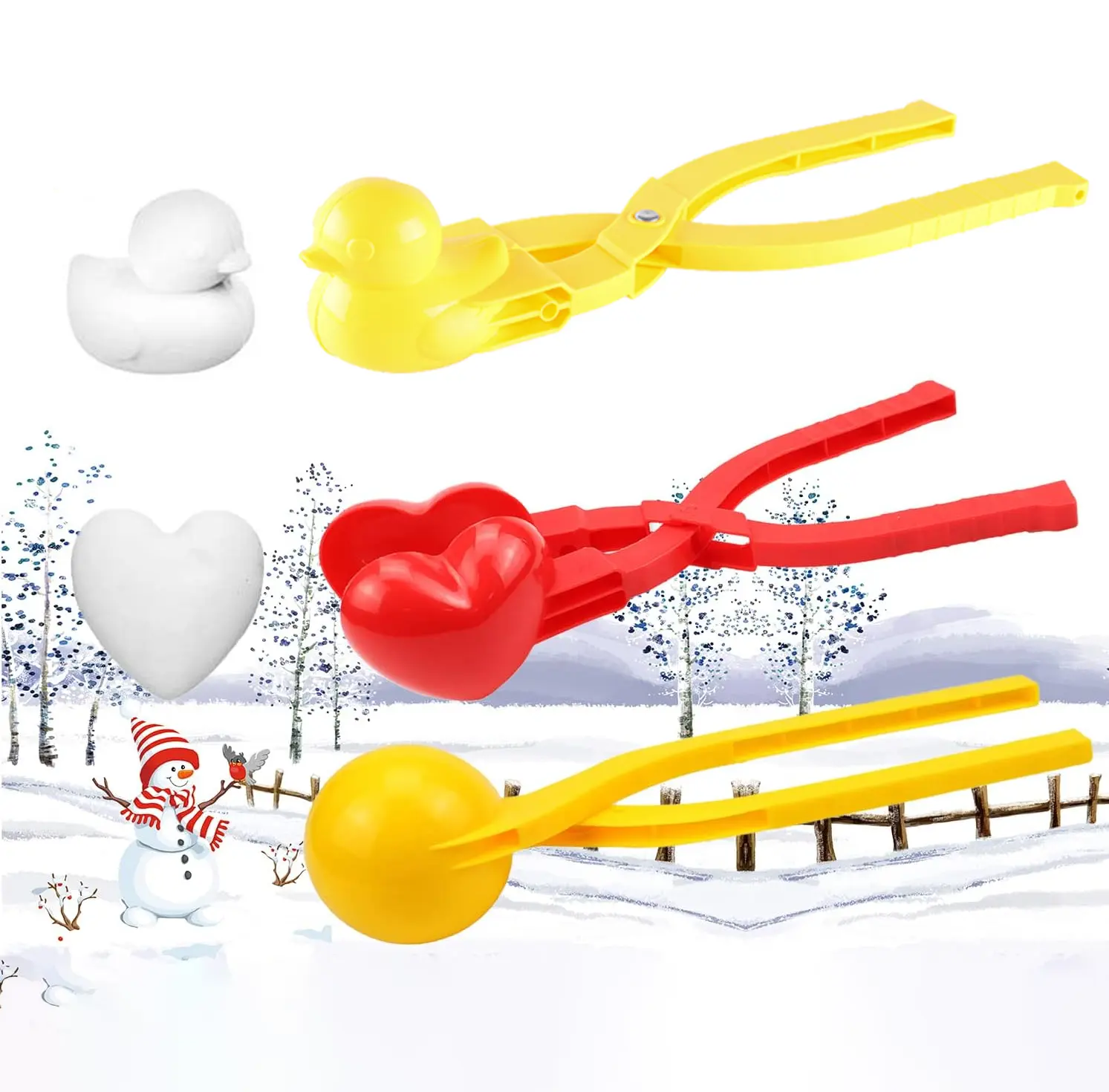 SummerWins Snowball Maker Tool – Winter Snow Toy with Handle, Creates Perfect Snowball Shapes, Fun for Kids, Toddlers, and Adults. Ideal for Outdoor Snow Play, Snow Fights, and Making Cute Duck-Shaped Snow Molds.