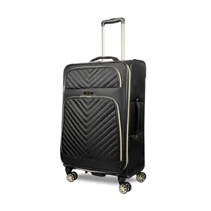Kenneth Cole REACTION Chelsea Chevron Quilted Luggage Black 24-Inch Checked