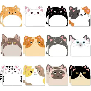 Cute Sticky Notes, 12 Pack Sticky Notes Kawaii Animals Shape Markers Flags Fun Sticky Notes Cute Notepads Sticky Note Pads for Office Home Students Roommates Tab Gifts Sticky Labels