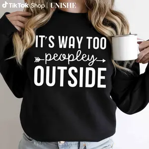 Women's Outdoor Summer Sweatshirt – Letter Print, Crew Neck, Long Sleeve Casual Top