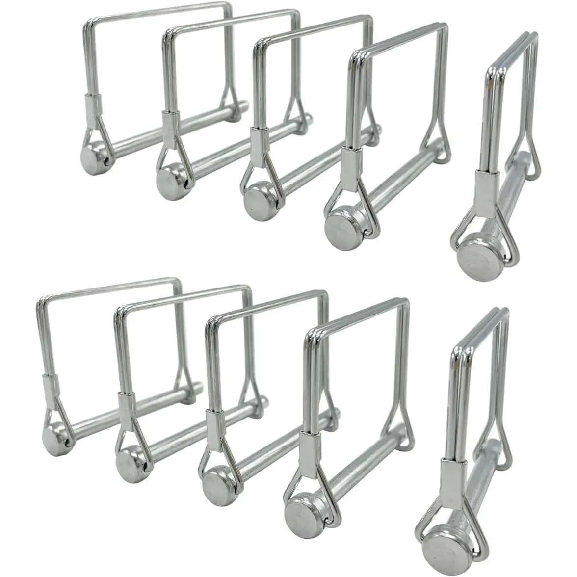 10 count Wire Lock Pin, 1/4 Inch Trailer Coupling Pin Hitch Pin, Heavy Duty Safety Coupler Pin Shaft Locking Pin for Garden Lawn Farm Trailer  (Square, )