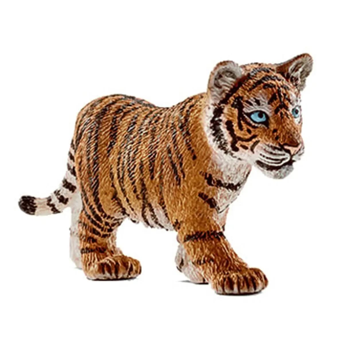 14730 Compact Striped Fur Tiger Cub Standing Figurine, Orange Home Decor Statue for Animal Lovers, Home Supplies Ornament