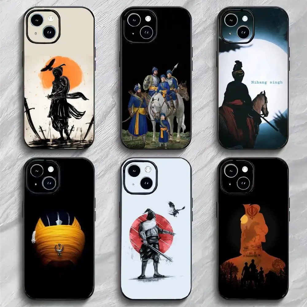 Nihang Singh Sikh Warrior Phone Case Black Matte Slim Protective Cover For iPhone 11-17 Pro Max/Plus & Samsung Galaxy S23-S25