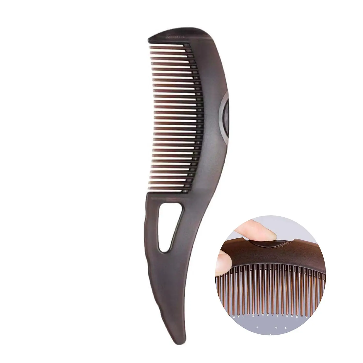 Self-Cleaning Hollow Teeth Dandruff Comb with Massage Handle - Scalp Detox Tool for Flake, Build-Up Removal & Exfoliation, Hair Brush for Adults & Kids
