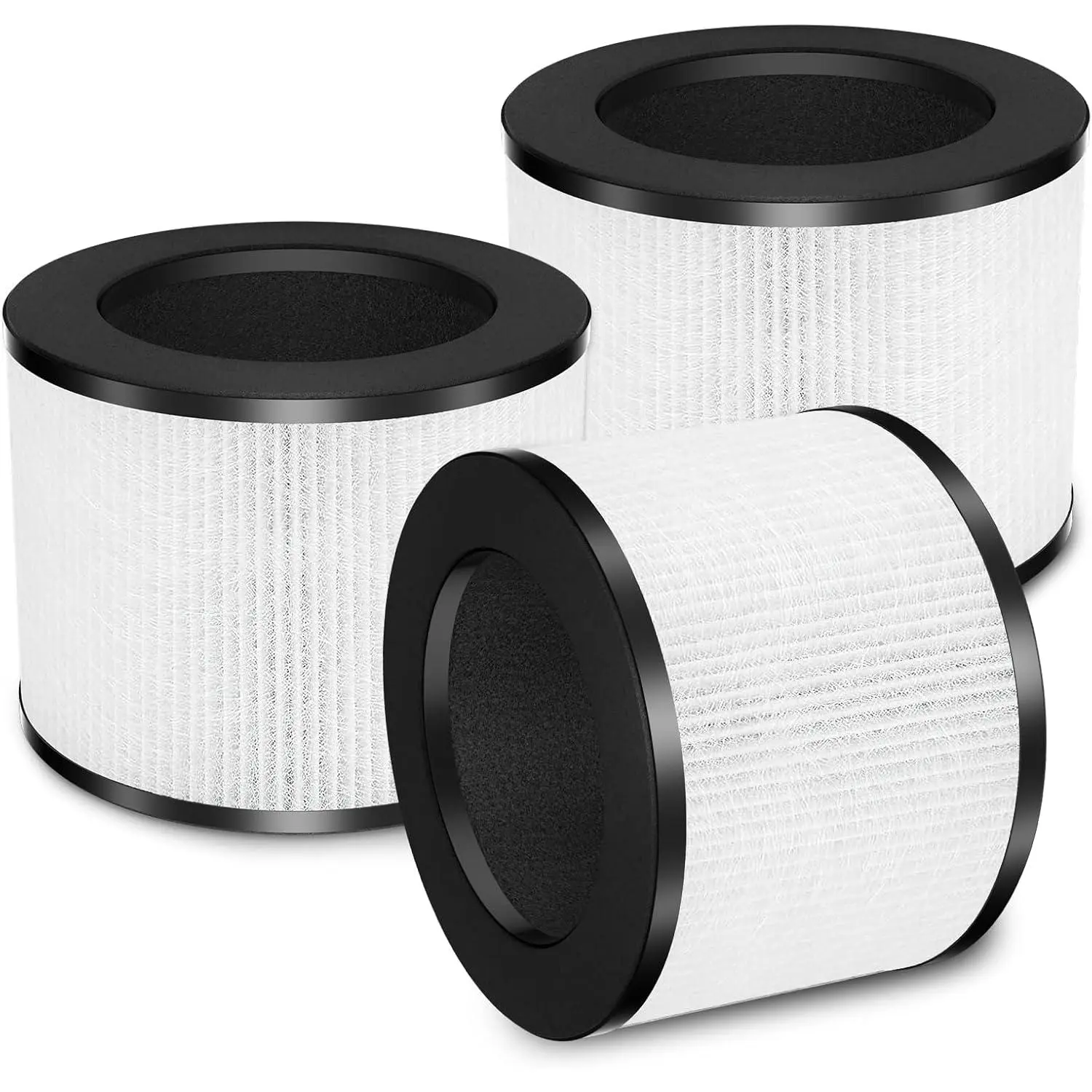 3 pack TZ-K1 replacement filter compatible with tolife TZ-K1 air filter, with freaire kn6391, with aroeve mk01 mk06 mg01jh filter, 3-in-1 H13 HEPA filter 360 ° rotating, activated carbon and pre-filter, Rotating Type