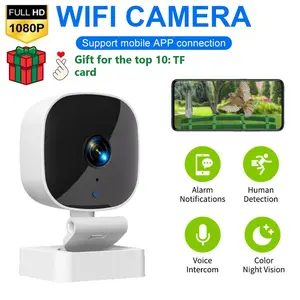 Small Home Security Camera, HD Indoor Outdoor Surveillance, Mini Pet Camera, Foldable Baby Camera, Motion Detection, Two-Way Audio, Night Vision, WIFI Camera