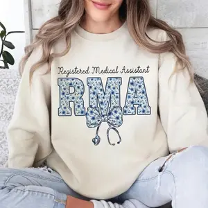 Toile Registered Medical Assistant  T-SHIRT / Sweatshirt /Hoodie  , Toile RMA Shirt, Floral RMA Shirt, Chinoiserie RMA Shirt, Medical Assistant Gift