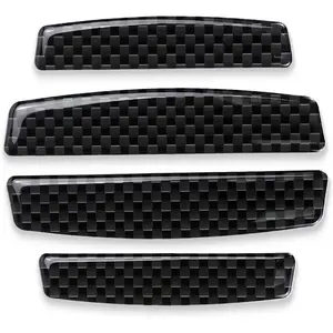 4PCS Universal Car Side Door Edge Guards Protector Real Carbon Fiber Door Edge Guard Protector Trim Molding Crash Scratch Protector Bumper Guard