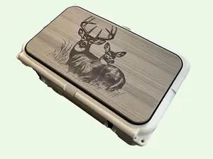 YETI Cooler Pad with Buck-N-Doe Logo Tan/Black Mat Fits YETI Tundra Cooler Lid 3M Adhesive Camping Equipment 100% PE Material Made in USA