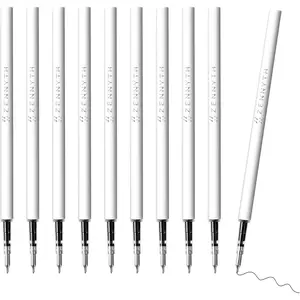 Gel Pen Refills 0.5 for Click pens with Spring, Quick Drying Ink Pen Refills Black Smooth Writing pens for Journaling (0.5 MM Fine Tip, Pack of 10)