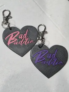 Heart-Shaped Keychain Jewelry, Trendy Double-Sided PLA Plastic Accessory with Sleep Token Inspired Lyric Design