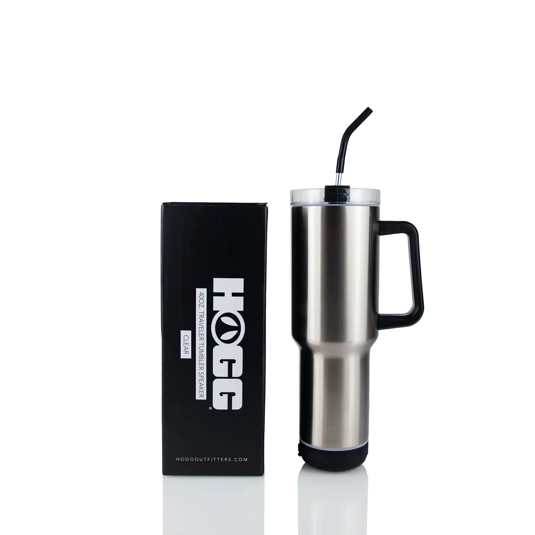 40oz Sublimatable Clear Traveler Speaker Tumbler