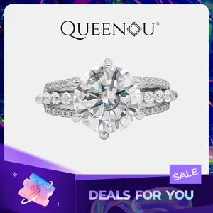 【787】Valentine's Flash “Lace Dance” Majestic Solitaire 5 Carat Synthetic Moissanite Crown Dating Ring