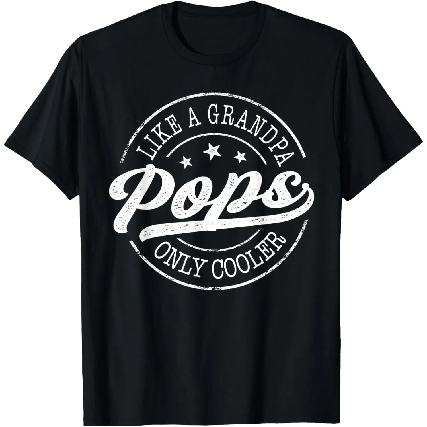 100% Cotton Pops Like a Grandpa Only Cooler Funny Pops Father's Day T-Shirt