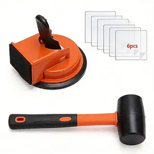 Floor Gap Repair Tool for Moisture & Mold Prevention, Heavy-Duty Suction Cup Floor Tightener Kit with Reusable Nano Pads & Rubber Mallet, Prevents Drafts, Humidity Damage & Pest Infestation in Laminate/Hardwood Floors