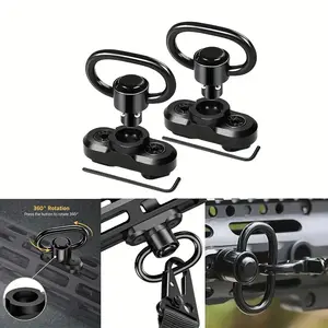 M-Lok Quick Release Swivel Adapter, Durable Aluminum Track Mount, Metal Belt Ring & Steel Button, Easy Installation, Outdoor Gear