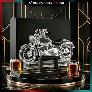 【Fathers Day Gift】Motorcycle Whiskey Decanter , Liquor Dispenser for Home Bar, Unique Birthday & New Year Gift for Father, Boyfriend, Anniversary, Biker & Motor Lover