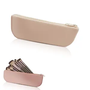Random Minimalist Silicone Zipper Makeup Bag, Portable Lipstick & Eyebrow Pencil Storage, Suitable for Travel Gym Business Trips
