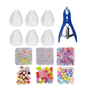 DIY Handmade Stress Ball Set, Candy Series, Includes 6 Accessories, 6 Transparent Strawberry Balls, Gift for Children, Graduation, Craft Kit, DIY Mix Beads, DIY Galaxy Beads, Bead Assortment