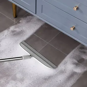 1 Pcs Floor Squeegee Silicone Broom - Squeegee Broom for Floor, Long Handle Pet Hair Remover, 2-in-1 Magic Broom Sweeper for Bathroom,Indoor Cleaning, Glass, Tile, Carpet,Pet Bed, Rugs, Cleaner