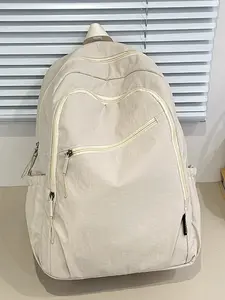 Women's Lightweight Multi-Pocket Backpack, Large Capacity Commute Casual Bag, Student Schoolbag, Simple Design, Daily Use, Travel Backpacks