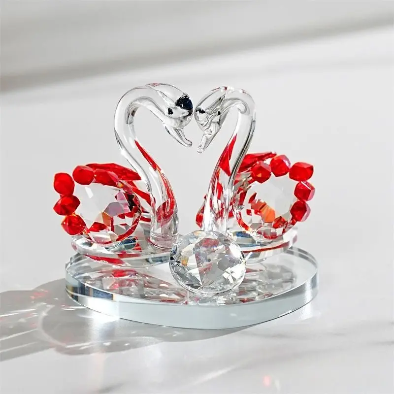 Elegant Crystal Swan Couple Statue Ornament, Decorative Ornaments, Perfect Gift for Christmas, Thanksgiving, Valentine's Day, Father's Day, Mother's Day, Living Room Decor, Indoor Home Decoration, Figurine, Home Decor, Statue Figurines, Statues Figurines