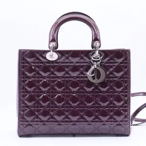 Pre-owned Dior Patent Tote Bags Lady Bag Cannage Quilt Large
